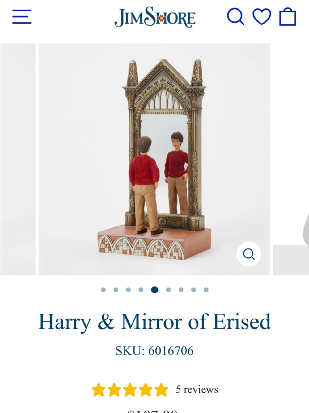 Jim Shore Harry & Mirror of Erised Wall Accent - Red, Tan, Gold